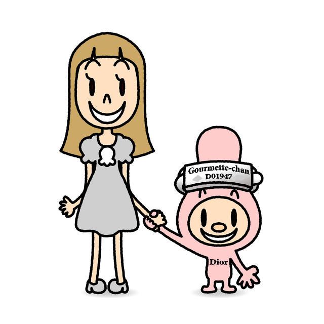 手をつないで向かい合うヴィクトワールちゃんとゴルメットちゃん