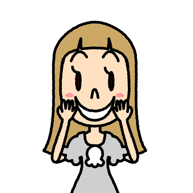 両手を頬に添えて考えるヴィクトワールちゃん